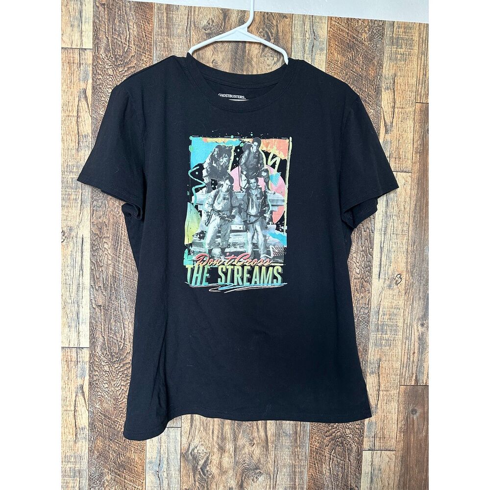 Ghostbusters Don't Cross The Streams Retro Neon Poster Shirt Women's Large